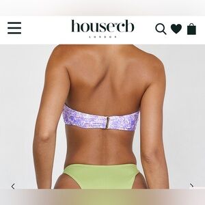 NWOT House of CB Medea Bikini Bandeau Top in Violet Floral